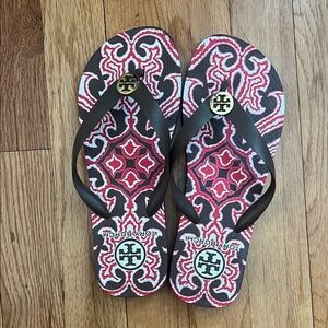 Tory Burch Patterned Flip Flops